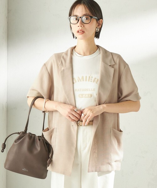 SHIPS(シップス)の「【WEB限定】George Cinq: DRAWSTRING BAG(S)(ショルダーバッグ・レディース・ライトイエロー/ベージュ系/ライトブルー/ブラック/オフホワイト/ブラウン/ネイビー/キャメル/ワイン/ダークブラウン・ONE SIZE)」の18枚目の写真