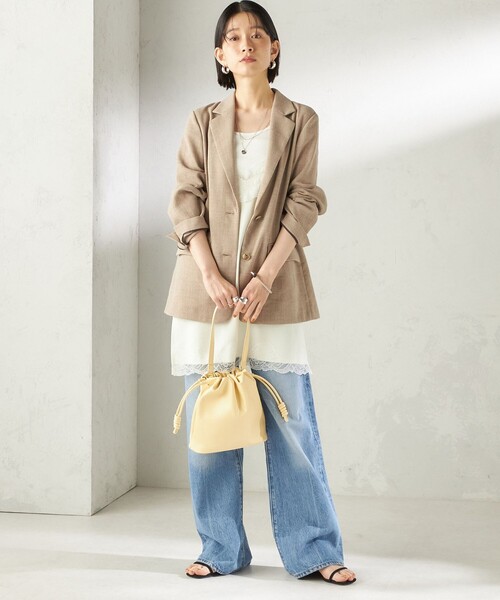 SHIPS(シップス)の「【WEB限定】George Cinq:DRAWSTRING BAG(S)(ショルダーバッグ・レディース・ライトイエロー/ベージュ系/ライトブルー/ブラック/オフホワイト/ブラウン/ネイビー・ONE SIZE)」の10枚目の写真