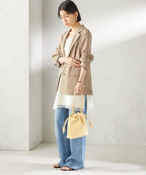 SHIPS(シップス)の「【WEB限定】George Cinq:DRAWSTRING BAG(S)(ショルダーバッグ・レディース・ライトイエロー/ベージュ系/ライトブルー/ブラック/オフホワイト/ブラウン/ネイビー・ONE SIZE)」の11枚目の写真