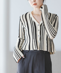 Noble | パターンニットストライプカーディガン(カーディガン/ボレロ)