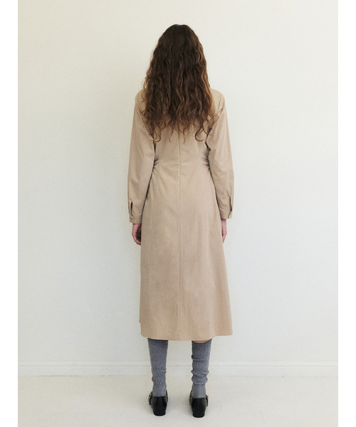 ETMON(エトモン)の「Side Tuck Shirring Dress, Beige(ワンピース・レディース・その他・S/M)」の4枚目の写真