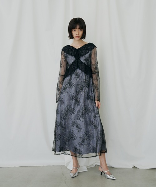 セール】クロスレースフラワードレス / cross lace flower dress