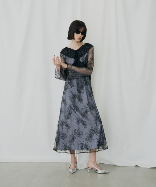 セール】クロスレースフラワードレス / cross lace flower dress
