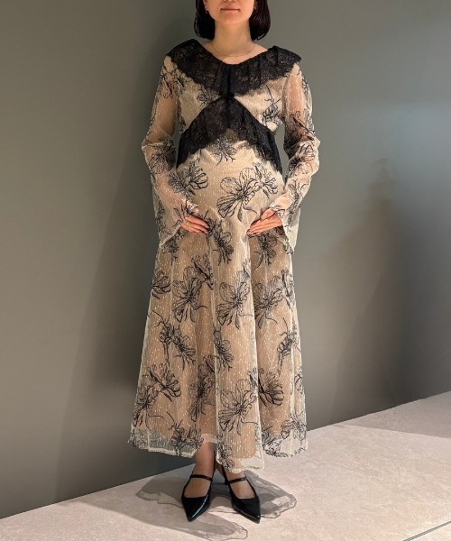 セール】クロスレースフラワードレス / cross lace flower dress