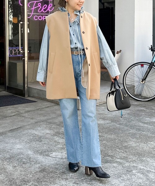 NOLLEY’S（ノーリーズ）の「ウォッシャブル撥水トリプルクロスジレ（ベスト・レディース・ネイビー/ベージュ・38）」の3枚目の写真