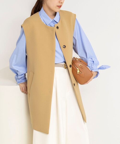 NOLLEY’S（ノーリーズ）の「ウォッシャブル撥水トリプルクロスジレ（ベスト・レディース・ネイビー/ベージュ・38）」の7枚目の写真