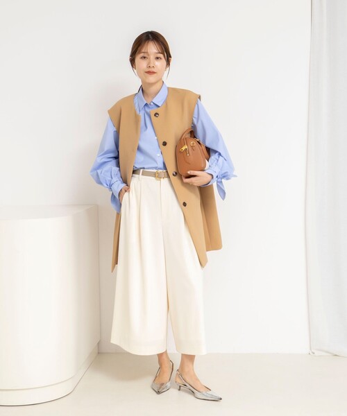 NOLLEY’S（ノーリーズ）の「ウォッシャブル撥水トリプルクロスジレ（ベスト・レディース・ネイビー/ベージュ・38）」の10枚目の写真