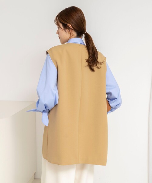 NOLLEY’S（ノーリーズ）の「ウォッシャブル撥水トリプルクロスジレ（ベスト・レディース・ネイビー/ベージュ・38）」の11枚目の写真