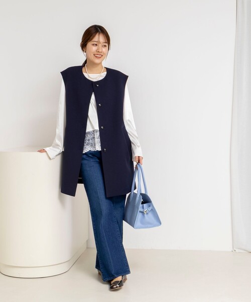 NOLLEY’S（ノーリーズ）の「ウォッシャブル撥水トリプルクロスジレ（ベスト・レディース・ネイビー/ベージュ・38）」の14枚目の写真