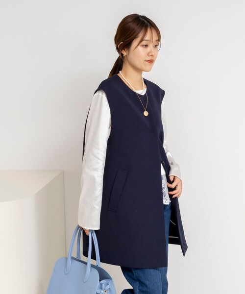 NOLLEY’S（ノーリーズ）の「ウォッシャブル撥水トリプルクロスジレ（ベスト・レディース・ネイビー/ベージュ・38）」の17枚目の写真