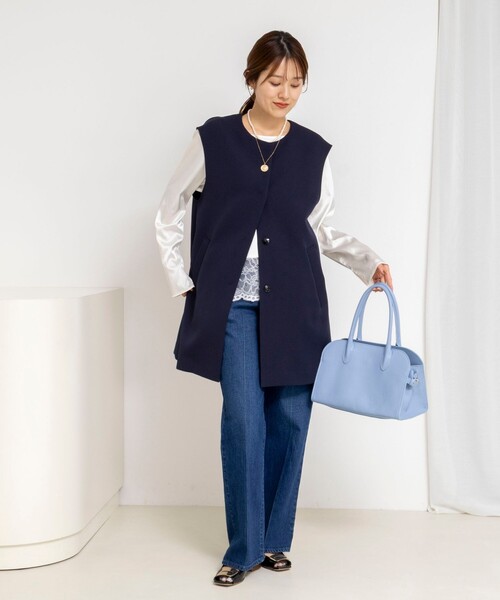 NOLLEY’S（ノーリーズ）の「ウォッシャブル撥水トリプルクロスジレ（ベスト・レディース・ネイビー/ベージュ・38）」の18枚目の写真