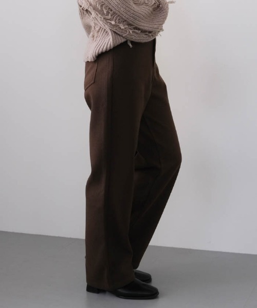 aquagarage(アクアガレージ)の「裏フリースストレートパンツ(その他パンツ・レディース・ブラウン/アイボリー/ブラック・L/M)」の5枚目の写真