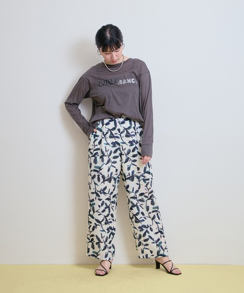 LHELBIE(レルビエ)の「フラワープリントパンツ(その他パンツ・レディース・オフホワイト/ブラック・M)」の8枚目の写真