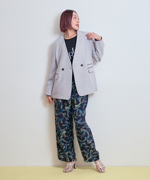 LHELBIE(レルビエ)の「フラワープリントパンツ(その他パンツ・レディース・オフホワイト/ブラック・M)」の5枚目の写真