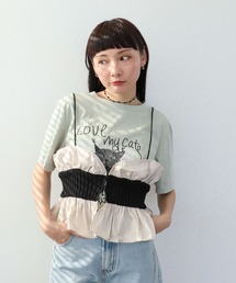 Three Four Time（スリーフォータイム）の「ニットタフタビスチェ（その他トップス）」