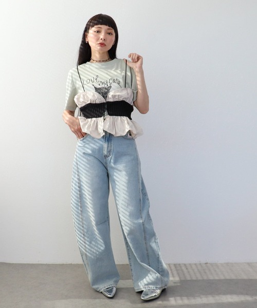 Three Four Time（ｽﾘｰﾌｫｰﾀｲﾑ）の「ニットタフタビスチェ（その他トップス・レディース・ブラック系その他/その他・FREE）」の19枚目の写真