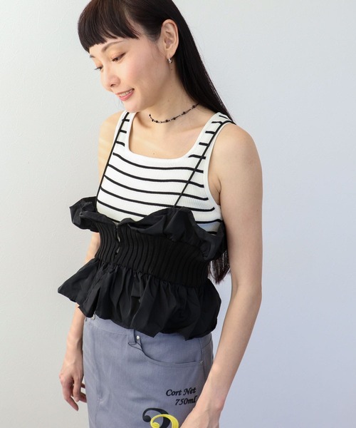 Three Four Time（ｽﾘｰﾌｫｰﾀｲﾑ）の「ニットタフタビスチェ（その他トップス・レディース・ブラック系その他/その他・FREE）」の10枚目の写真