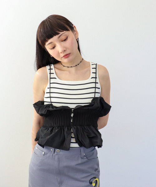 Three Four Time（ｽﾘｰﾌｫｰﾀｲﾑ）の「ニットタフタビスチェ（その他トップス・レディース・ブラック系その他/その他・FREE）」の12枚目の写真