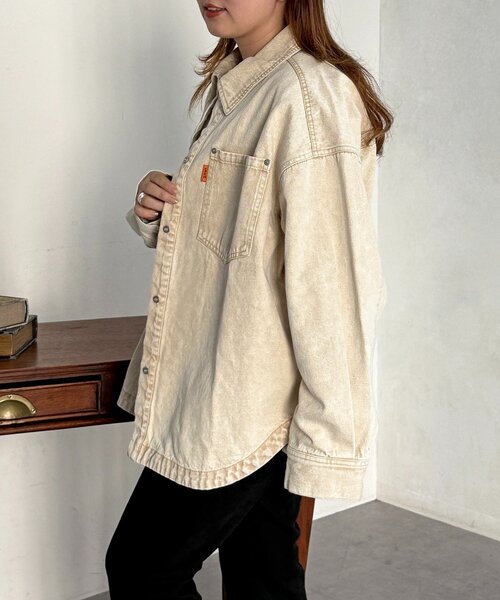 CPCM（シーピーシーエム）の「カラーデニムビッグシャツ（シャツ/ブラウス・レディース・ブラウン/ピンク/ブラック/ブルー・FREE）」の14枚目の写真