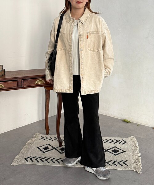 CPCM（シーピーシーエム）の「カラーデニムビッグシャツ（シャツ/ブラウス・レディース・ブラウン/ピンク/ブラック/ブルー・FREE）」の17枚目の写真