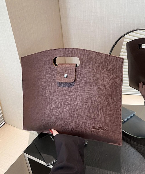 TONE SELECT GOODS(トーンセレクトグッズ)の「urbanfemine./合成皮革 PC タブレット ブリーフケース クラッチバッグ 通勤 通学 バッグ U7604(クラッチバッグ・レディース・ベージュ/ブラック/ホワイト/ブラウン/グリーン/ピンク/レッド・FREE)」の4枚目の写真