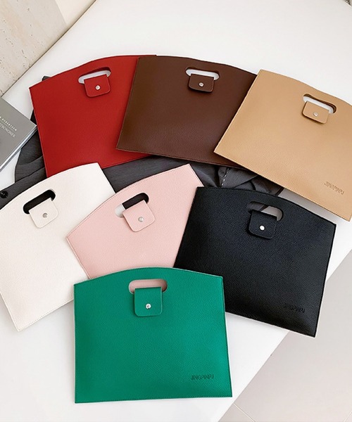 TONE SELECT GOODS(トーンセレクトグッズ)の「urbanfemine./合成皮革 PC タブレット ブリーフケース クラッチバッグ 通勤 通学 バッグ U7604(クラッチバッグ・レディース・ベージュ/ブラック/ホワイト/ブラウン/グリーン/ピンク/レッド・FREE)」の5枚目の写真