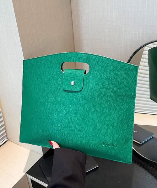 TONE SELECT GOODS(トーンセレクトグッズ)の「urbanfemine./合成皮革 PC タブレット ブリーフケース クラッチバッグ 通勤 通学 バッグ U7604(クラッチバッグ・レディース・ベージュ/ブラック/ホワイト/ブラウン/グリーン/ピンク/レッド・FREE)」の9枚目の写真