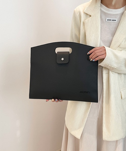 TONE SELECT GOODS(トーンセレクトグッズ)の「urbanfemine./合成皮革 PC タブレット ブリーフケース クラッチバッグ 通勤 通学 バッグ U7604(クラッチバッグ・レディース・ベージュ/ブラック/ホワイト/ブラウン/グリーン/ピンク/レッド・FREE)」の13枚目の写真