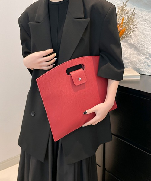 TONE SELECT GOODS(トーンセレクトグッズ)の「urbanfemine./合成皮革 PC タブレット ブリーフケース クラッチバッグ 通勤 通学 バッグ U7604(クラッチバッグ・レディース・ベージュ/ブラック/ホワイト/ブラウン/グリーン/ピンク/レッド・FREE)」の15枚目の写真