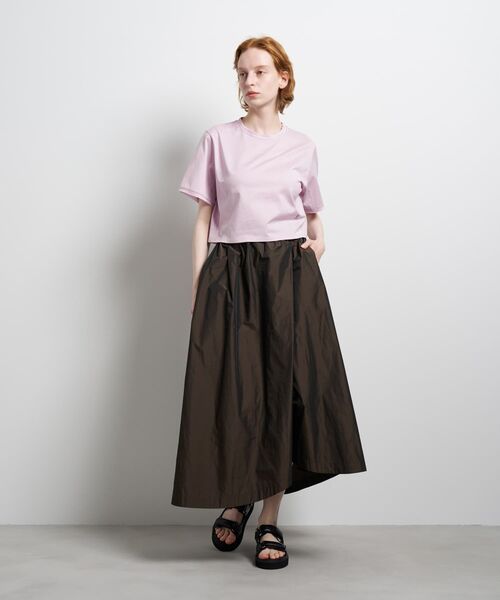 LANVIN en Bleu(ランバンオンブルー)の「ベーシッククロップドTシャツ(Tシャツ/カットソー・レディース・オフホワイト/グレー/ピンク・38)」の4枚目の写真