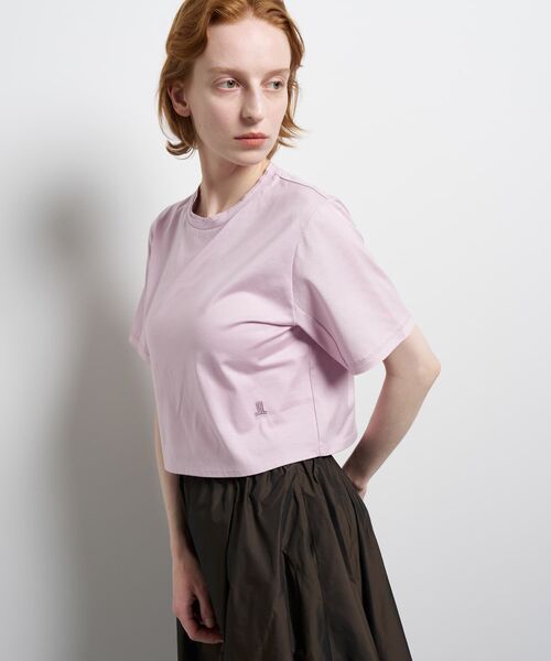 LANVIN en Bleu(ランバンオンブルー)の「ベーシッククロップドTシャツ(Tシャツ/カットソー・レディース・オフホワイト/グレー/ピンク・38)」の7枚目の写真
