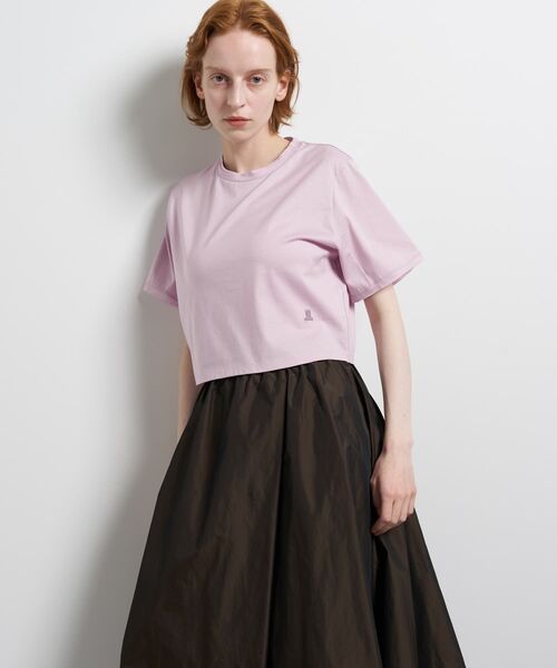LANVIN en Bleu(ランバンオンブルー)の「ベーシッククロップドTシャツ(Tシャツ/カットソー・レディース・オフホワイト/グレー/ピンク・38)」の9枚目の写真