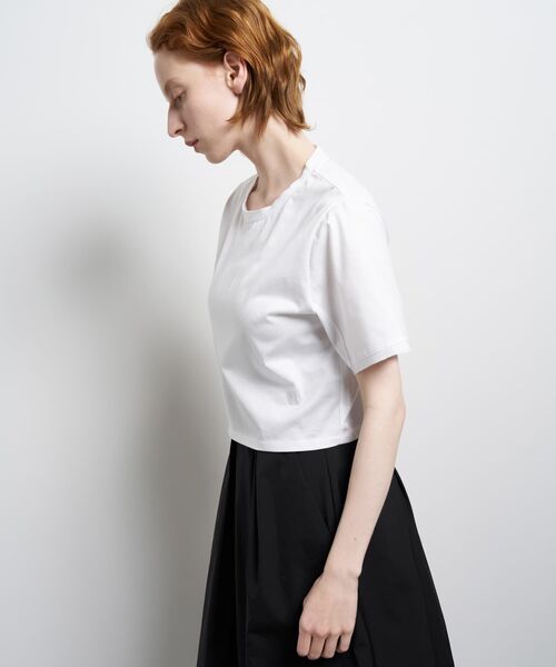LANVIN en Bleu(ランバンオンブルー)の「ベーシッククロップドTシャツ(Tシャツ/カットソー・レディース・オフホワイト/グレー/ピンク・38)」の15枚目の写真