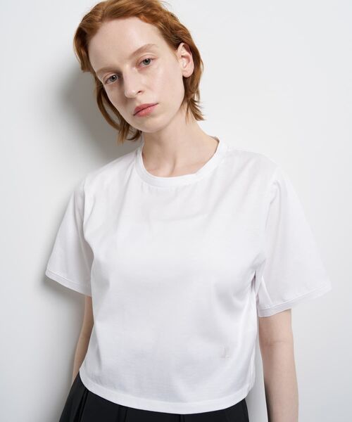 LANVIN en Bleu(ランバンオンブルー)の「ベーシッククロップドTシャツ(Tシャツ/カットソー・レディース・オフホワイト/グレー/ピンク・38)」の17枚目の写真