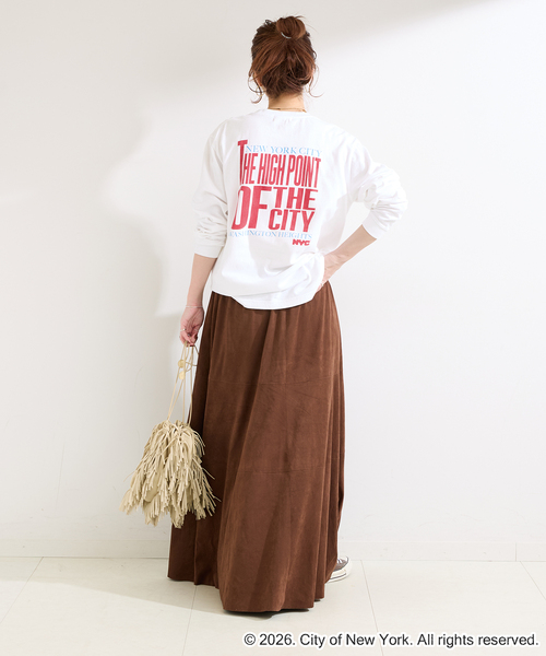 GOOD ROCK SPEED(グッドロックスピード)の「GOOD ROCK SPEED/グッドロックスピード NYC LS shirts A(Tシャツ/カットソー・レディース・ホワイト/ライトグレー・FREE)」の5枚目の写真