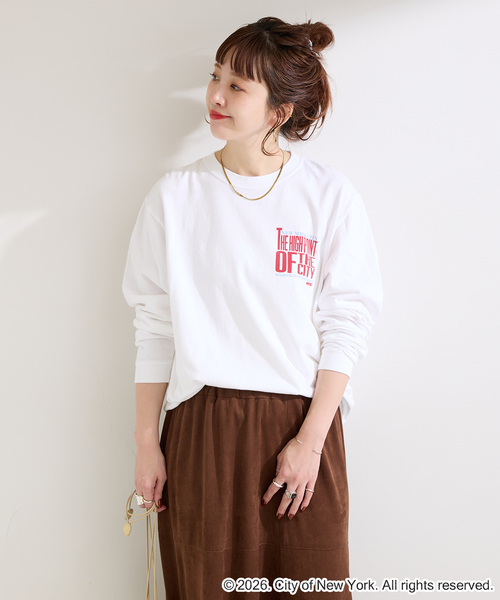 GOOD ROCK SPEED(グッドロックスピード)の「GOOD ROCK SPEED/グッドロックスピード NYC LS shirts A(Tシャツ/カットソー・レディース・ホワイト/ライトグレー・FREE)」の6枚目の写真