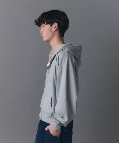 Confirm(コンファーム)の「Switching Full Zip Hoodie / スイッチングフルジップパーカー メンズ レディース ユニセックス(パーカー・メンズ・ブラウン/ブラック/スカイブルー/チャコールグレー・S/M/L)」の9枚目の写真