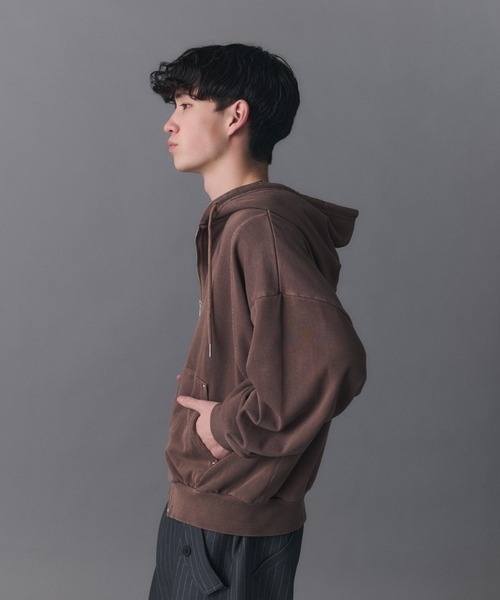 Confirm(コンファーム)の「Switching Full Zip Hoodie / スイッチングフルジップパーカー メンズ レディース ユニセックス(パーカー・メンズ・ブラウン/ブラック/スカイブルー/チャコールグレー・S/M/L)」の20枚目の写真