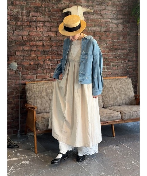 セール】【Cross×Linen】肩フリル前後2WAYジャンパースカート