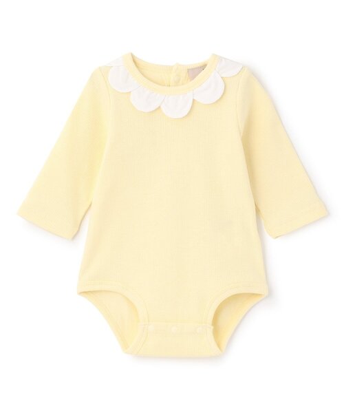 petit main（プティマイン）の「スカラップ衿ロンパース（ロンパース・キッズ・イエロー/ブラック/オフホワイト・70cm/80ｃｍ）」の3枚目の写真