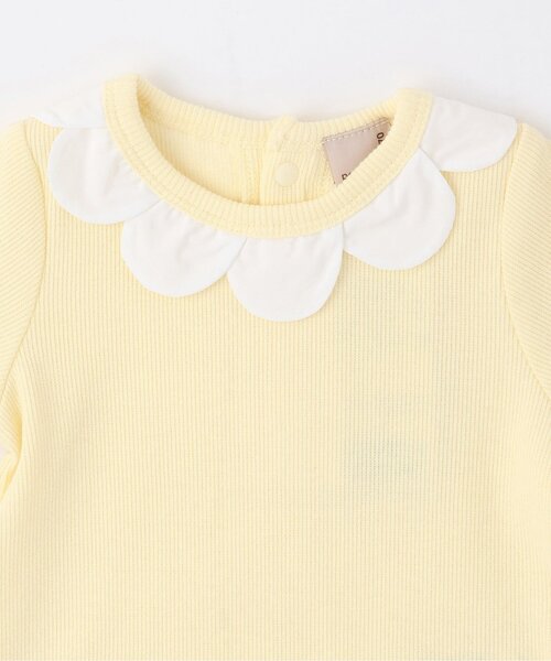 petit main（プティマイン）の「スカラップ衿ロンパース（ロンパース・キッズ・イエロー/ブラック/オフホワイト・70cm/80ｃｍ）」の5枚目の写真