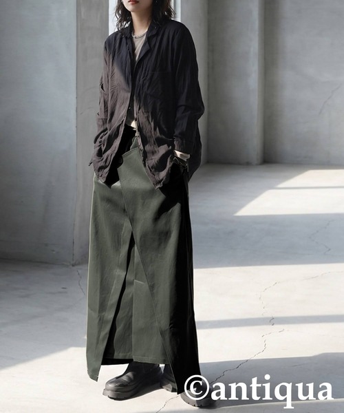 antiqua(アンティカ)の「ネオレザー スカート(スカート・レディース・カーキ/ブラック・ONESIZE)」の7枚目の写真