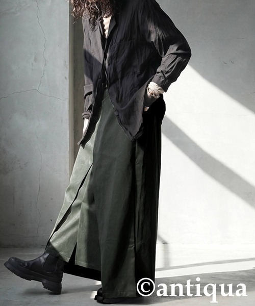 antiqua(アンティカ)の「ネオレザー スカート(スカート・レディース・カーキ/ブラック・ONESIZE)」の8枚目の写真