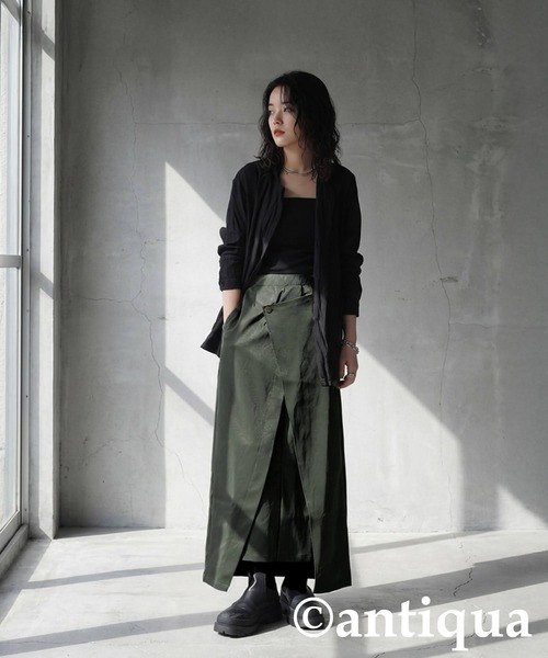 antiqua(アンティカ)の「ネオレザー スカート(スカート・レディース・カーキ/ブラック・ONESIZE)」の10枚目の写真