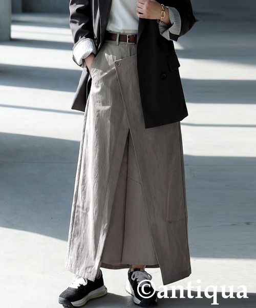 antiqua(アンティカ)の「ネオレザー スカート(スカート・レディース・カーキ/ブラック・ONESIZE)」の3枚目の写真