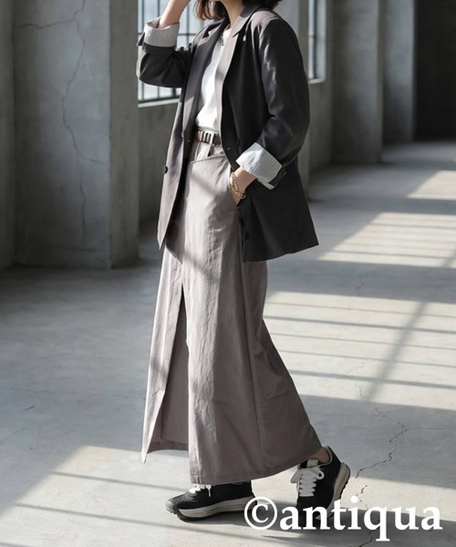 antiqua(アンティカ)の「ネオレザー スカート(スカート・レディース・カーキ/ブラック・ONESIZE)」の4枚目の写真