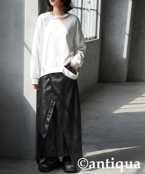 antiqua(アンティカ)の「ネオレザー スカート(スカート・レディース・カーキ/ブラック・ONESIZE)」の22枚目の写真