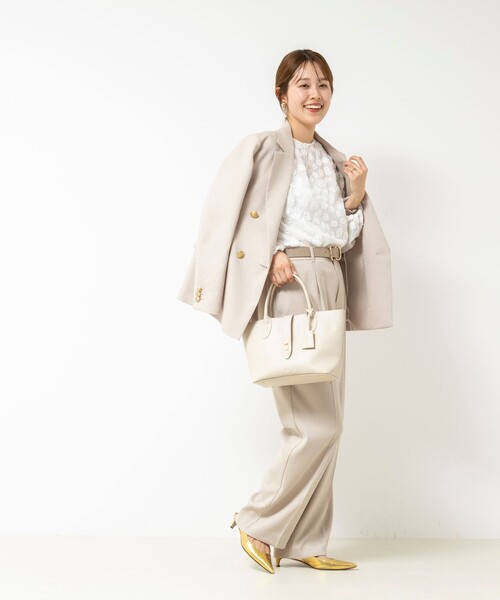 NOLLEY’S（ノーリーズ）の「《セットアップ対応》ウォッシャブルハイスペック麻調愛されセミワイドパンツ（その他パンツ・レディース・キャメル/ベージュ/ネイビー・38/36/34/40）」の16枚目の写真
