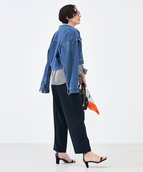 NOLLEY’S(ノーリーズ)の「ウォッシャブルハイスペック麻調愛されセミワイドパンツ(その他パンツ・レディース・キャメル/ベージュ/ネイビー・38/36/34/40)」の6枚目の写真