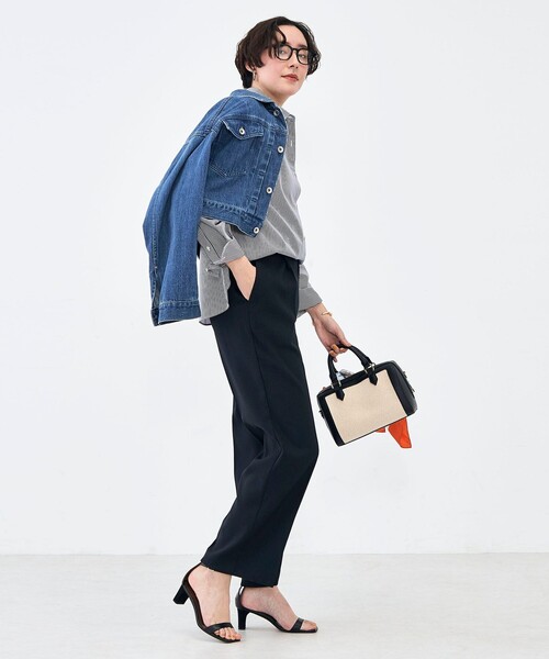 NOLLEY’S(ノーリーズ)の「ウォッシャブルハイスペック麻調愛されセミワイドパンツ(その他パンツ・レディース・キャメル/ベージュ/ネイビー・38/36/34/40)」の7枚目の写真